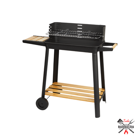 Barbacoa rectangular con tablas de madera 83x45x86 cm