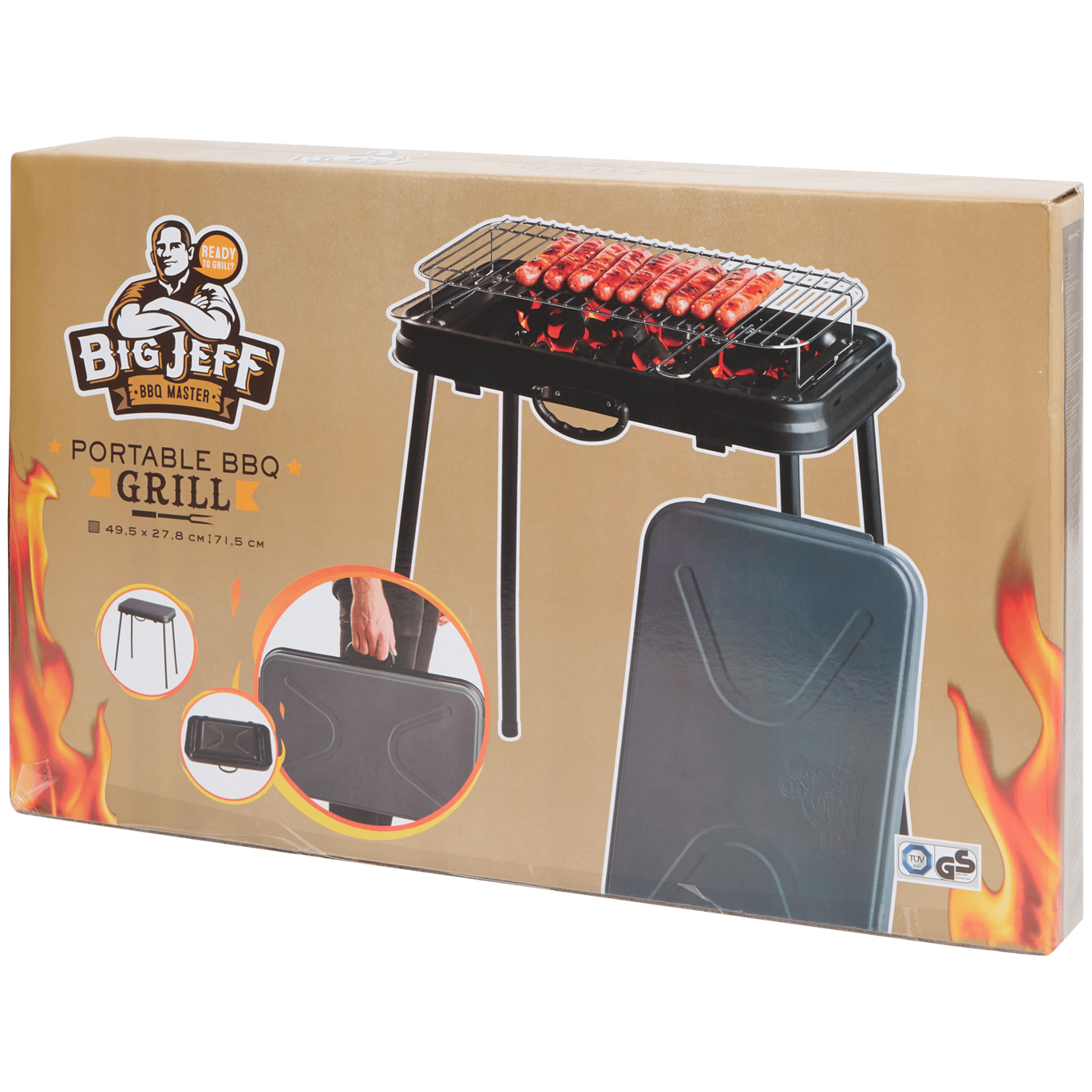 Barbacoa portátil Big Jeff 42x61,5x71,5 cm